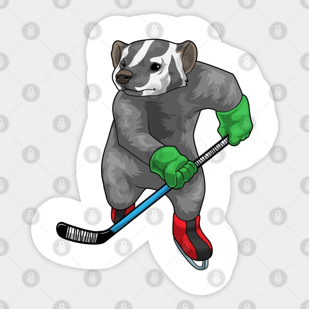 Honey badger Ice hockey Ice hockey stick Sticker by Markus Schnabel